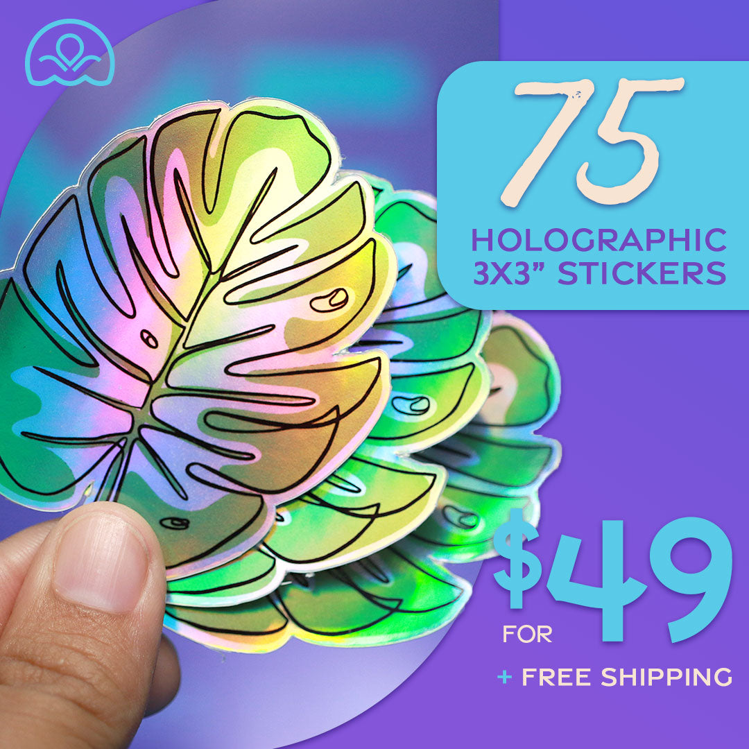 75 Holographic 3 inch Stickers