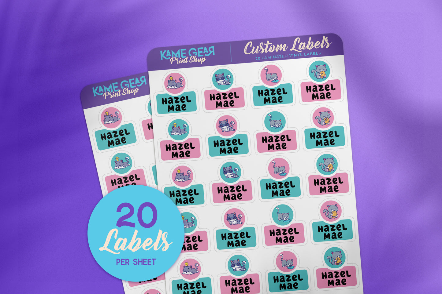 Cute Cat- Name Labels