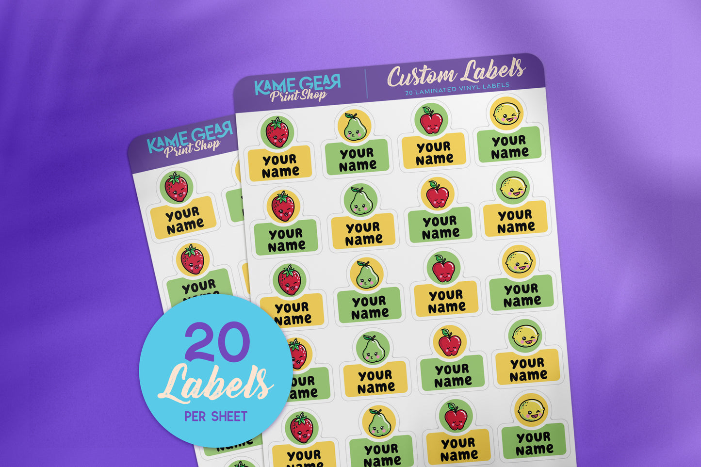 Funny Fruits - Name Labels