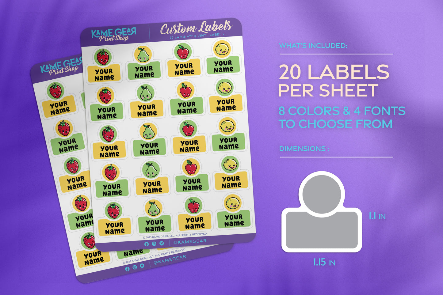 Funny Fruits - Name Labels
