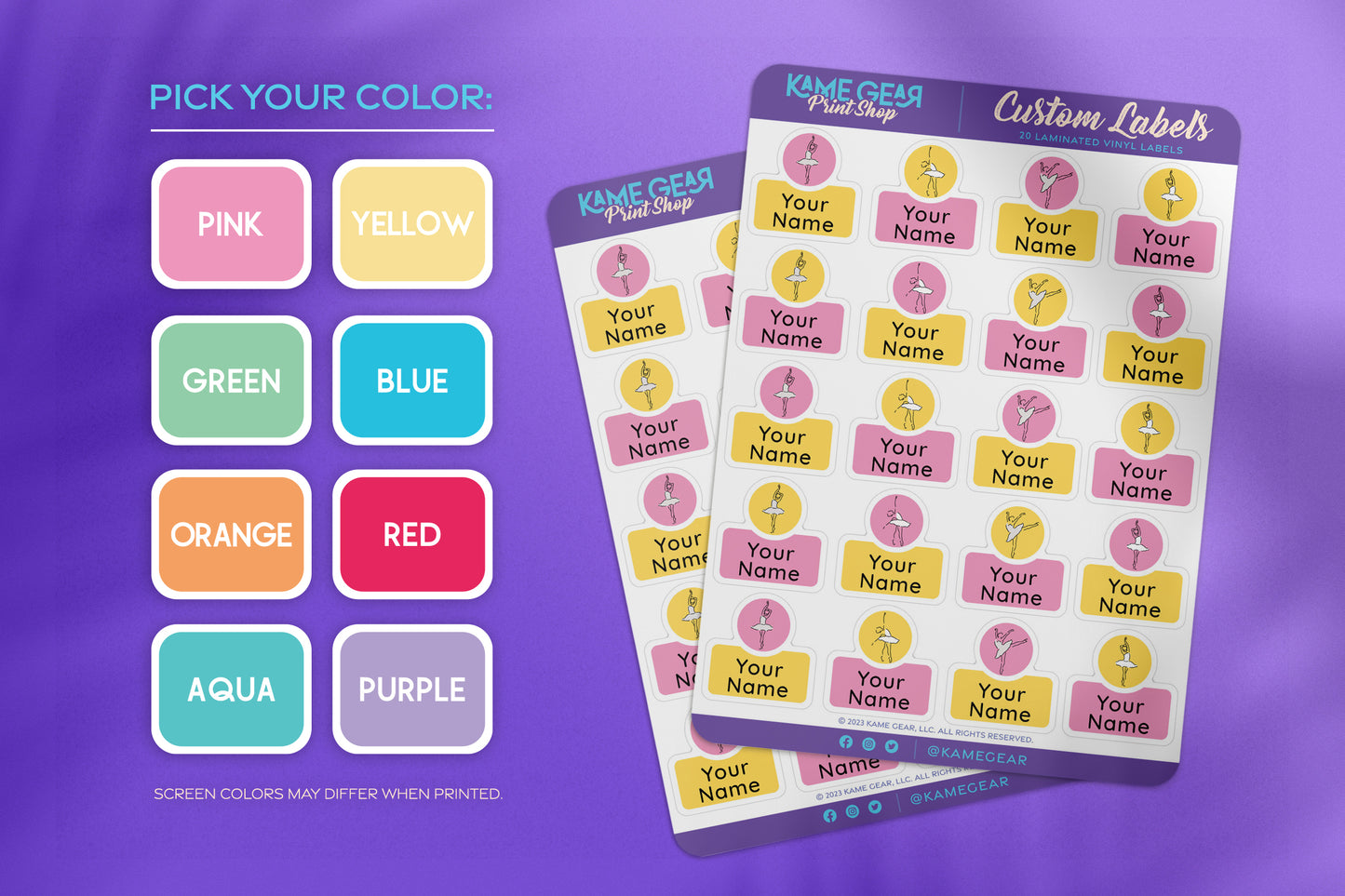 Ballet - Name Labels
