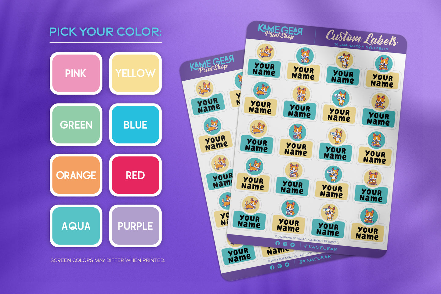 Corgi - Name Labels
