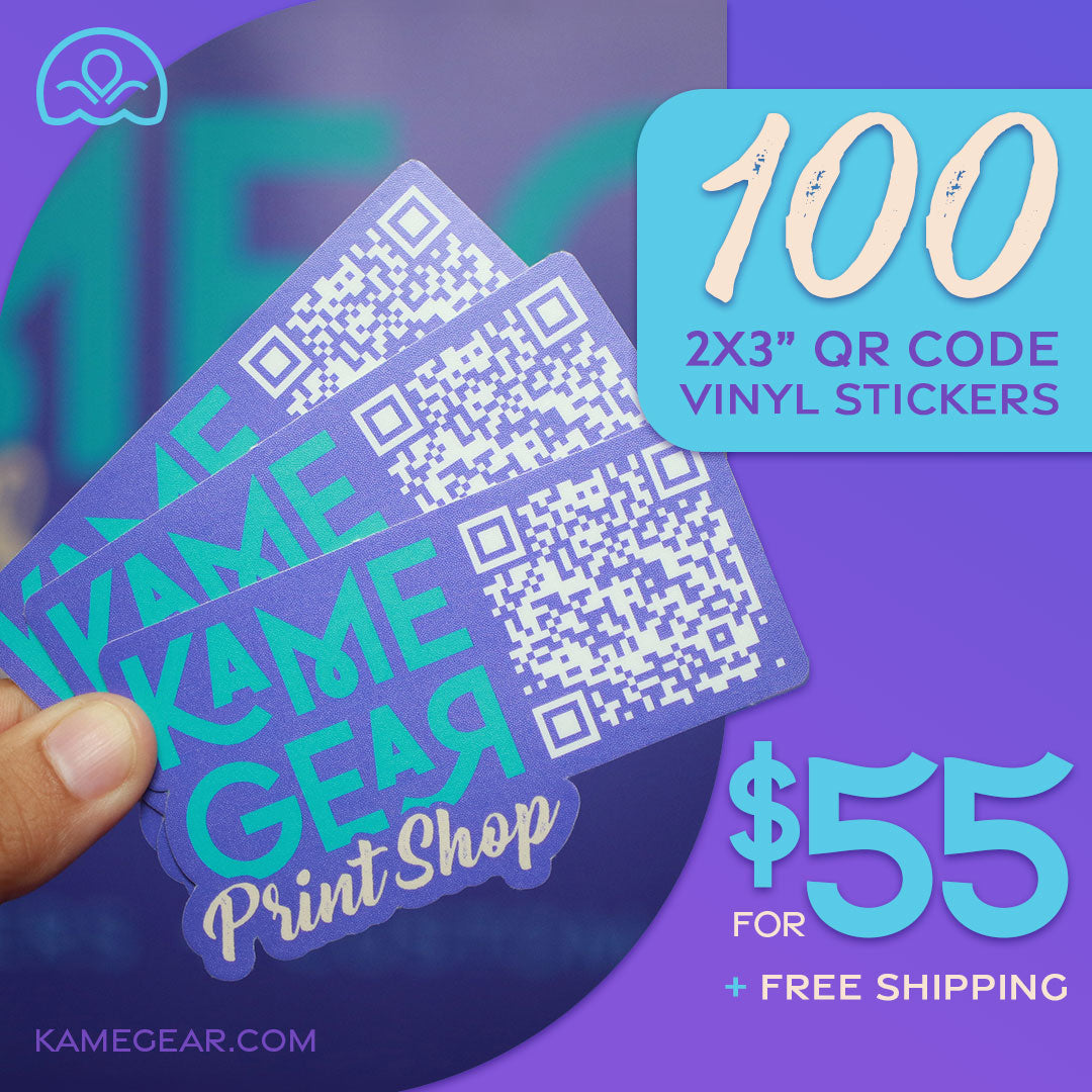 100 Custom 2x3" QR Code Stickers