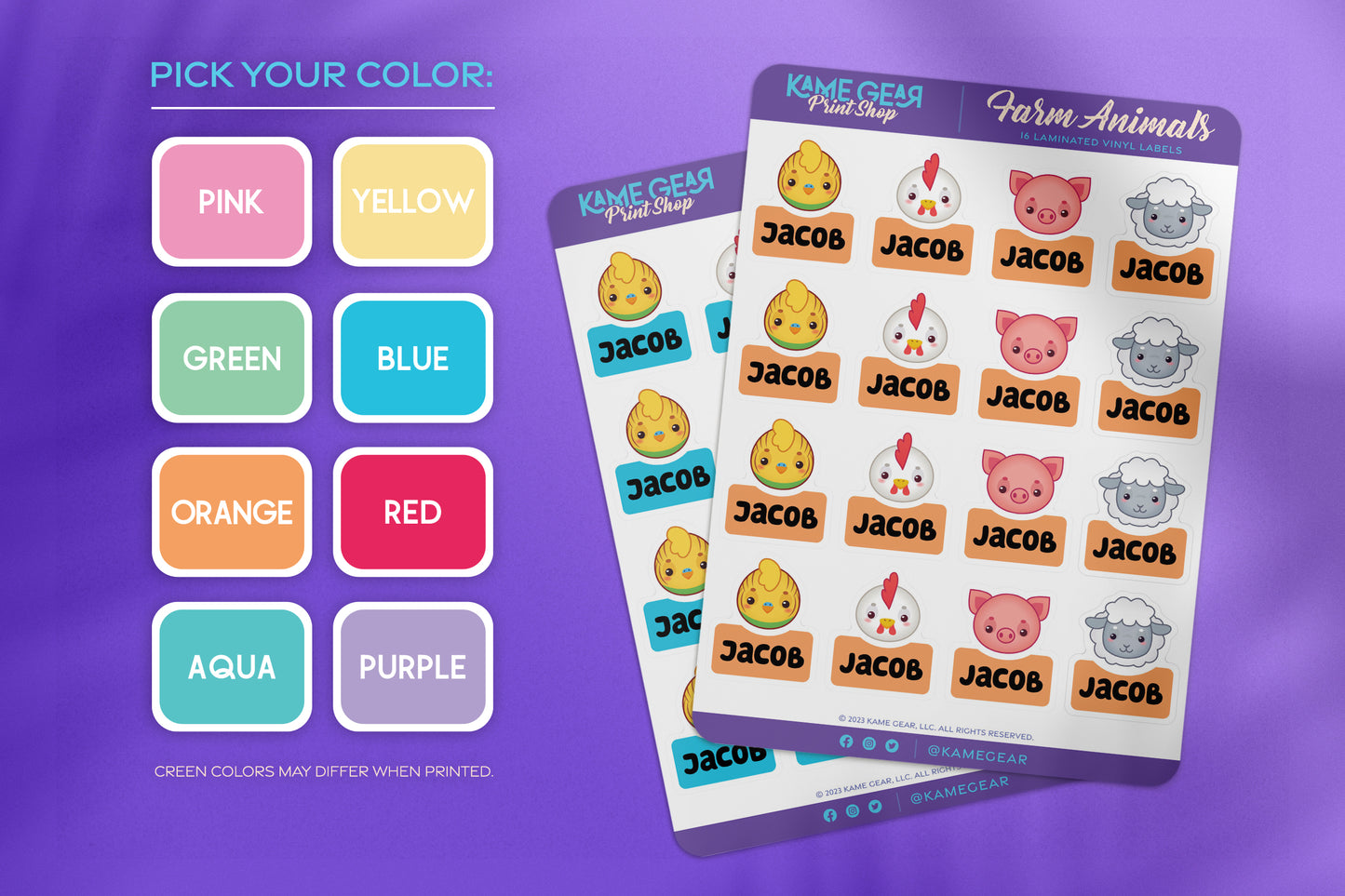 Farm Animals I - Name Labels