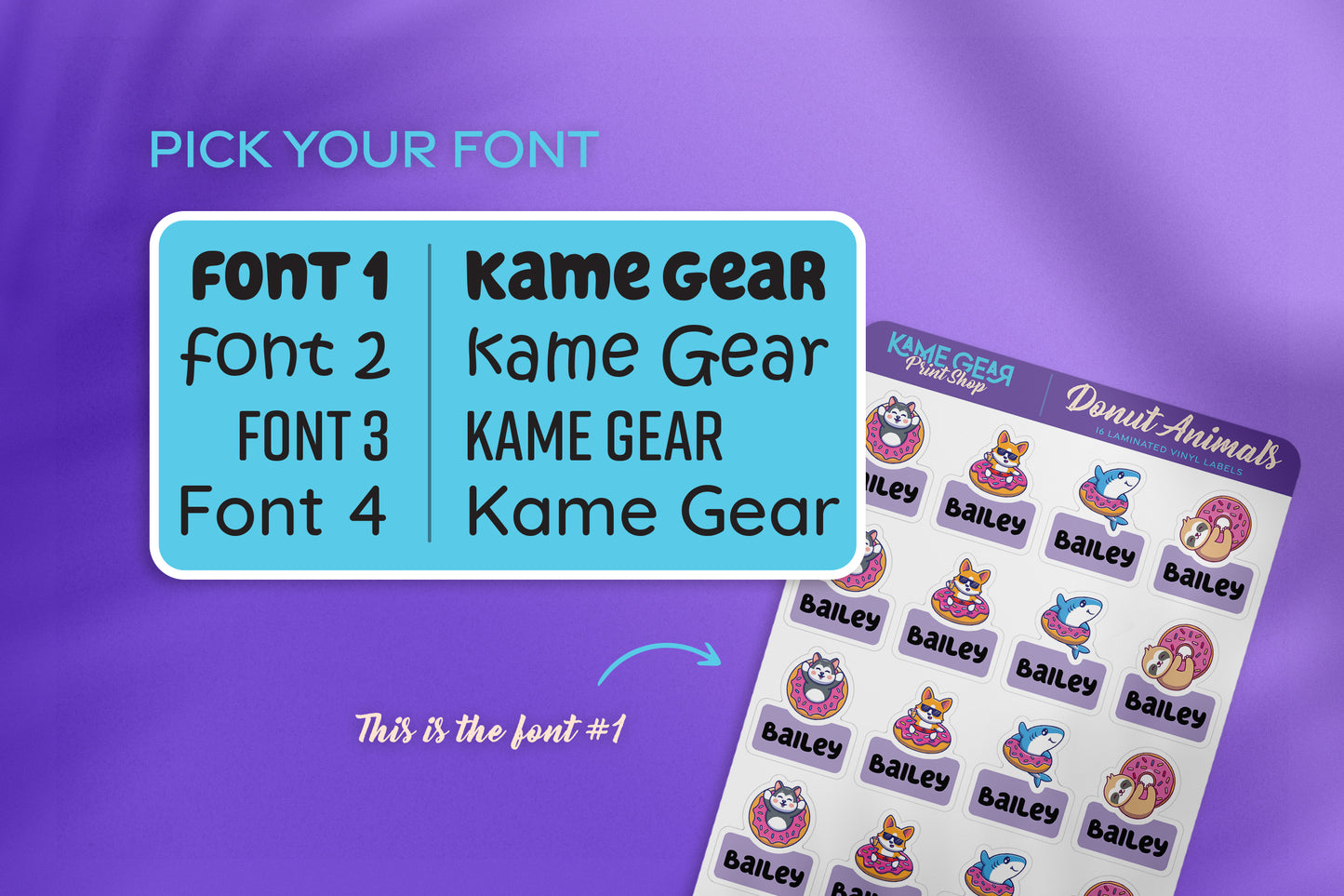Donut Animals I - Name Labels