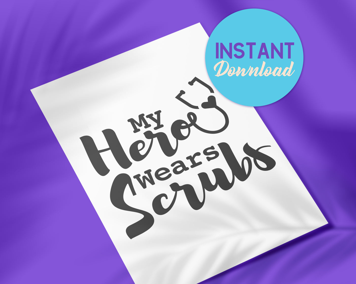 SVG - My Hero Wears Scrubs