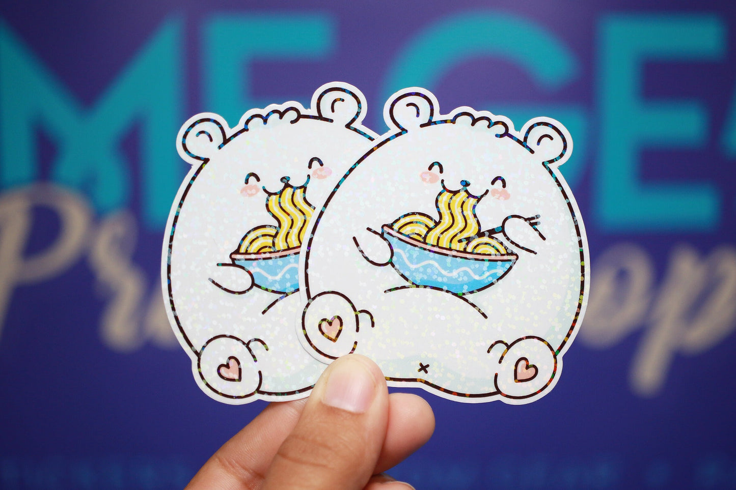 Sticker - Bear Eating Ramen