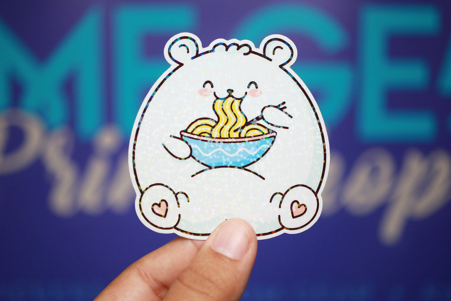 Sticker - Bear Eating Ramen