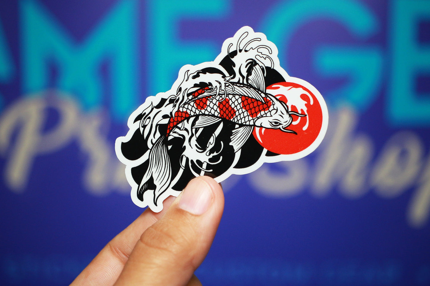 Sticker - Black & Red Koi