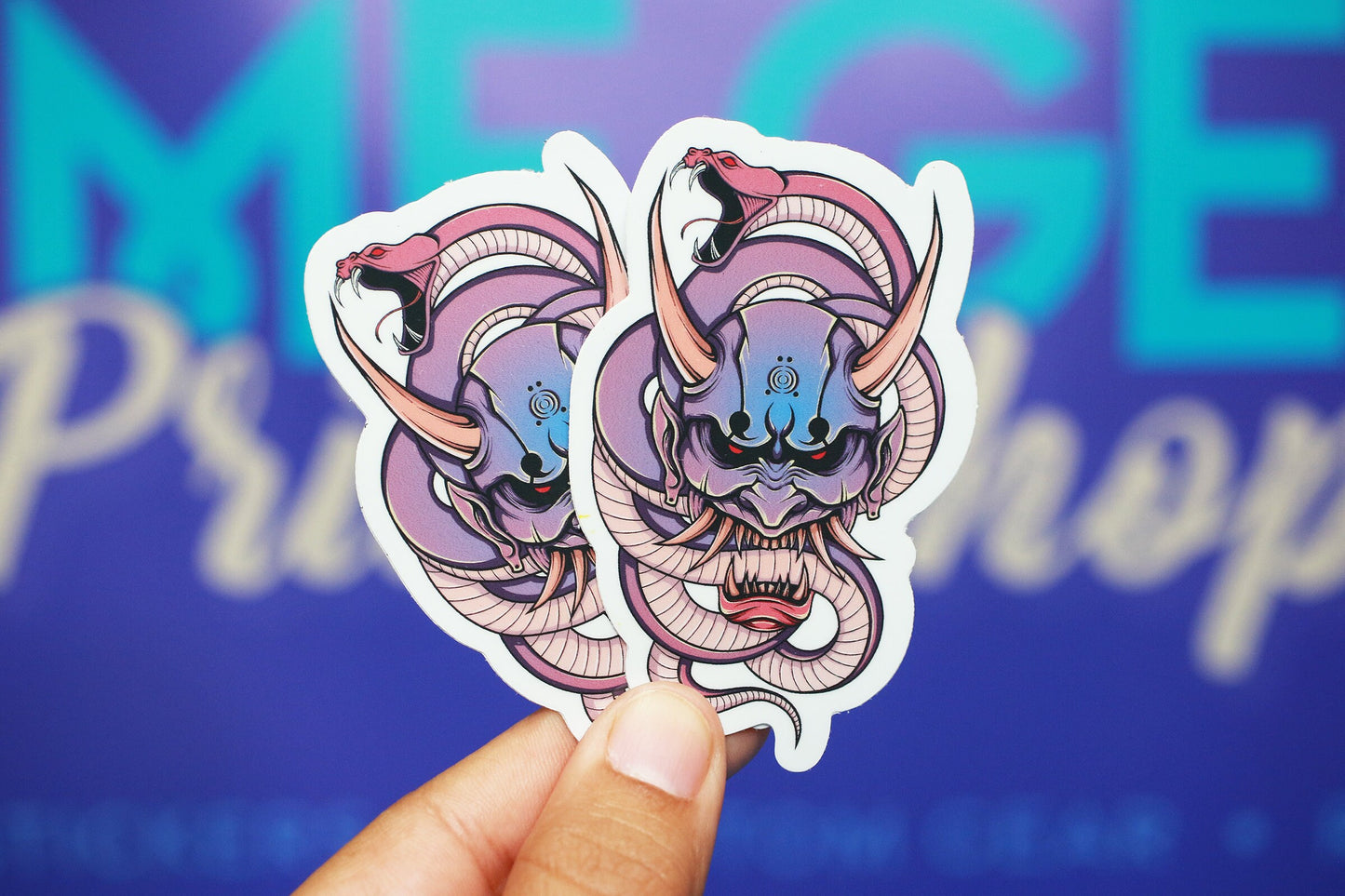 Sticker - Purple Oni Mask