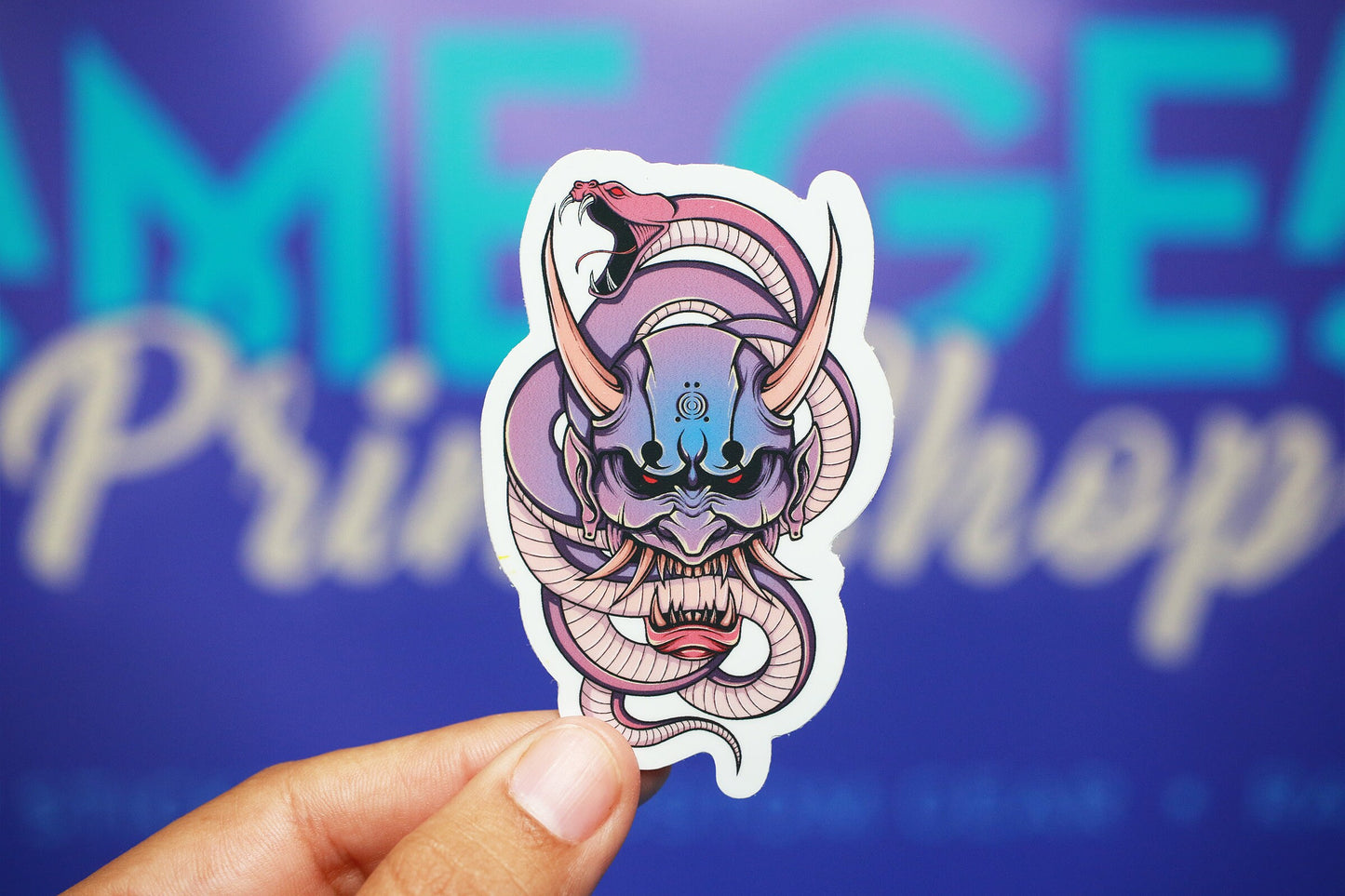 Sticker - Purple Oni Mask