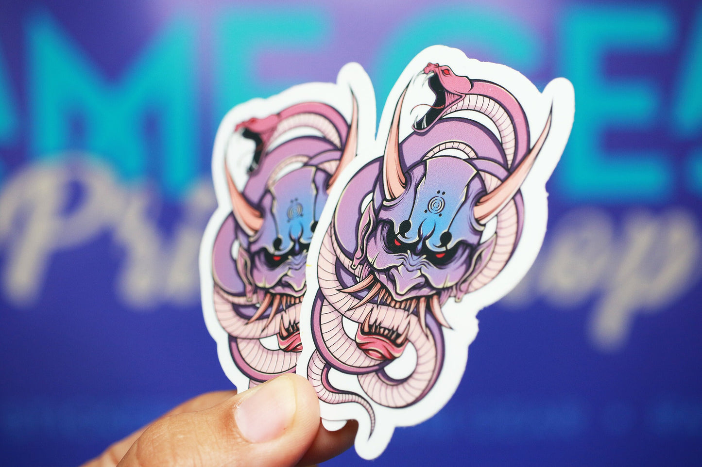 Sticker - Purple Oni Mask