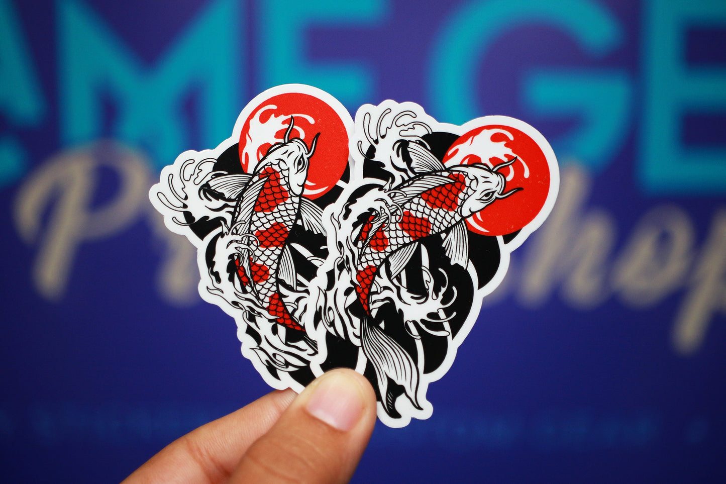 Sticker - Black & Red Koi