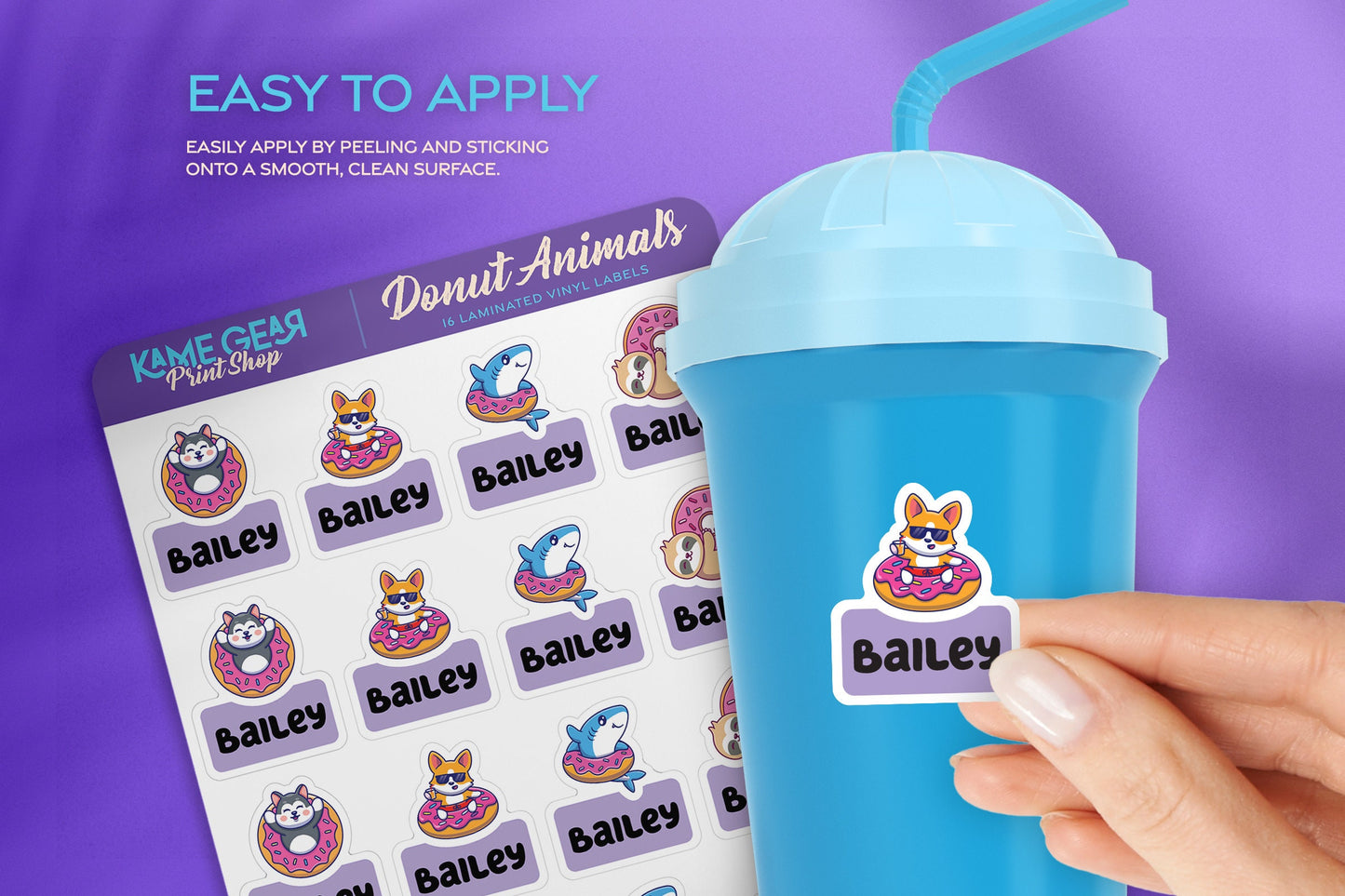 Donut Animals I - Name Labels