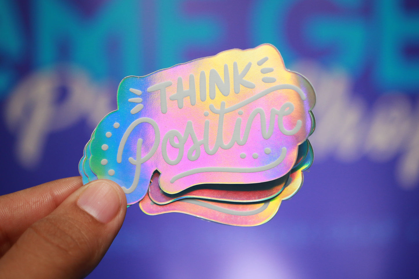 Think Positive Holographic Sticker