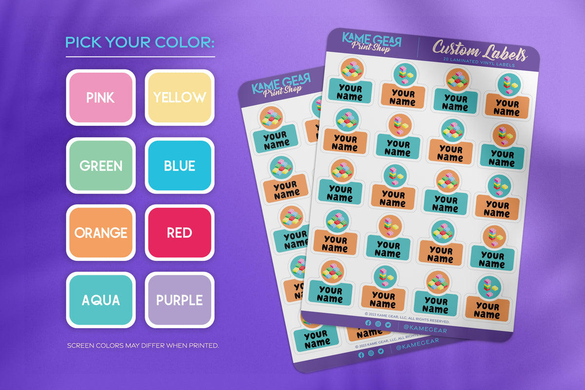 Block Label Work Building Blocks - Name Labels – Kame Gear