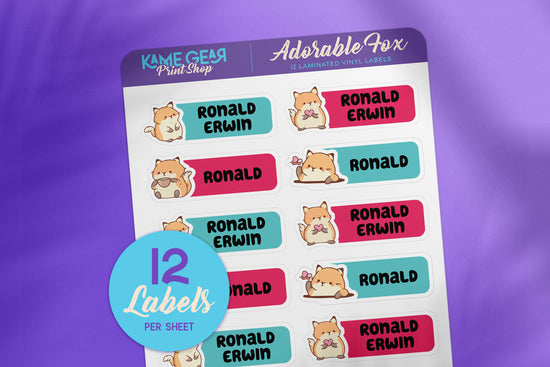 Adorable Fox II- Name Labels 