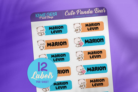 Cute Panda II - Name Labels 