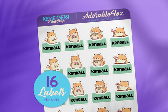 Adorable Fox - Name Labels 