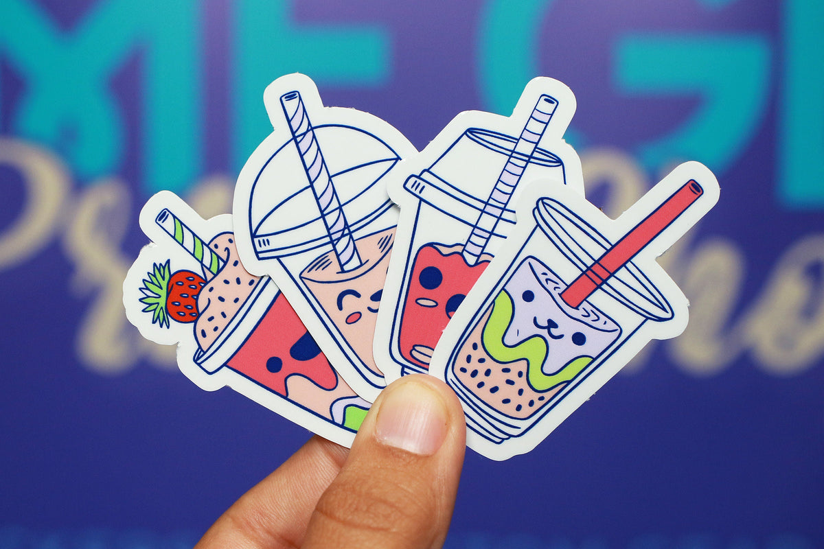 Kawaii Drinks - Sticker Pack – Kame Gear